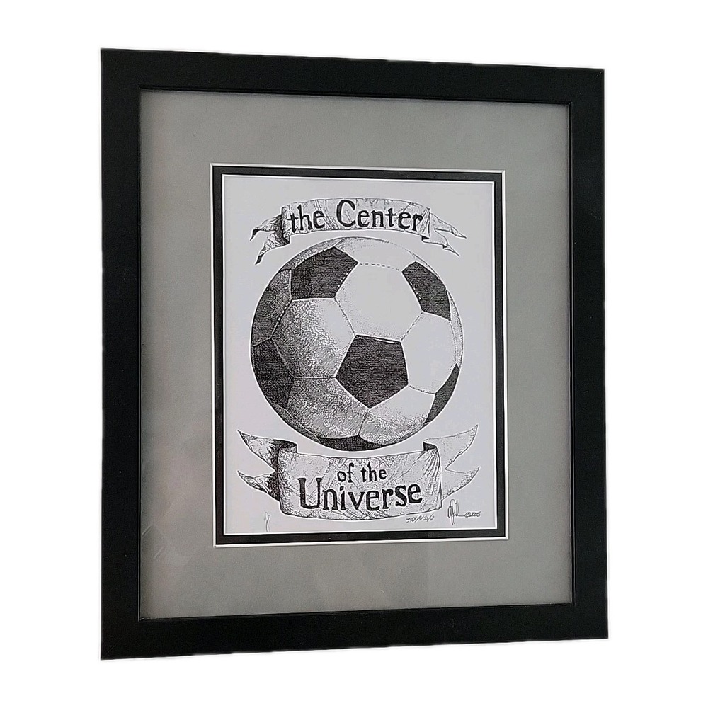 Soccer Ball Center Of Universe Framed Print Signed Numbered By Douglas Fulks